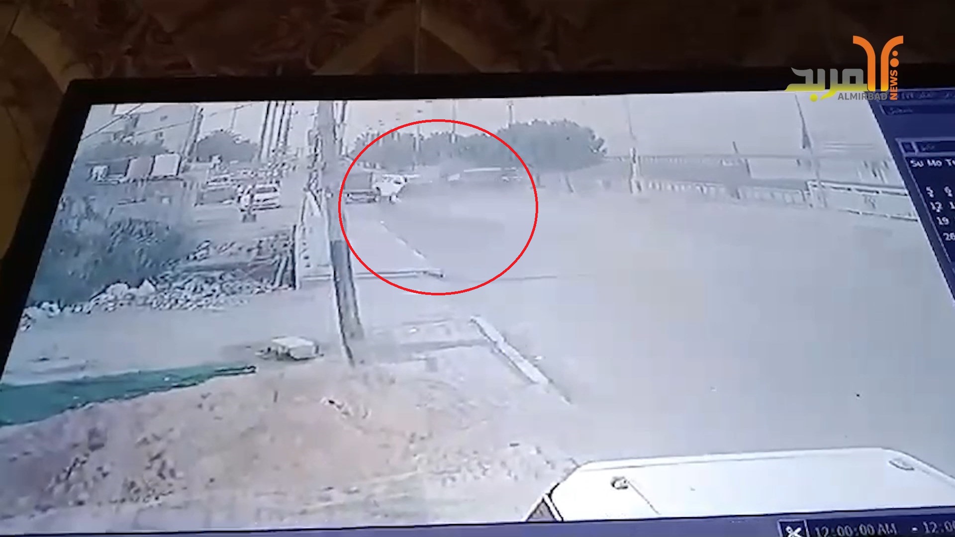 كاميرات مراقبة توثق حادث تصادم في التنومة بالبصرة 