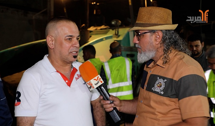 تعرض مدير إعلام بلدية البصرة علاء العلي لحادث مروري خلال حملة لغسل الشوارع