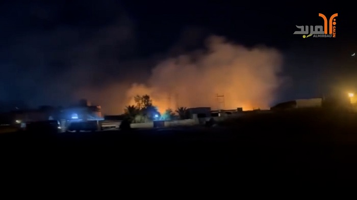 حريق في عدد من ورش الحي الصناعي شمال الناصرية 