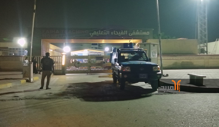 مراسلنا: عجلات من افواج شرطة البصرة تمسك بوابة طوارئ الفيحاء بعد دخول 6 مصابين  