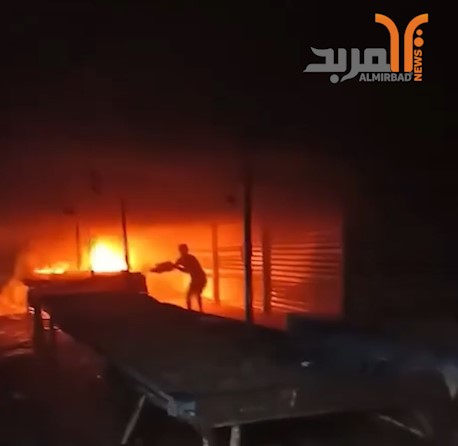 حريق يطال بسطات في سوق ابو رمانة وسط العمارة 